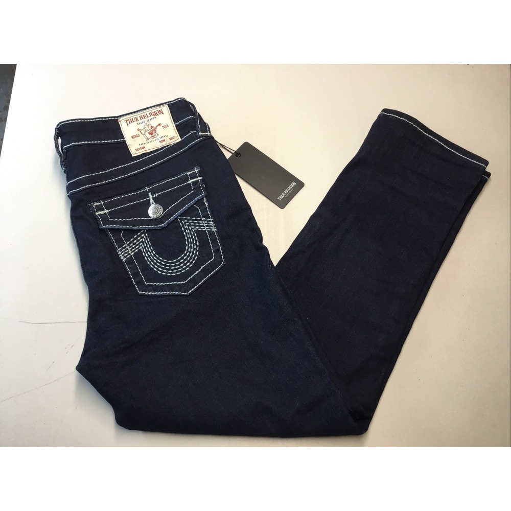 NEW True Religion Jennie Curvy Mid Rise Super Skinny Capri W 29 Color Body Rinse